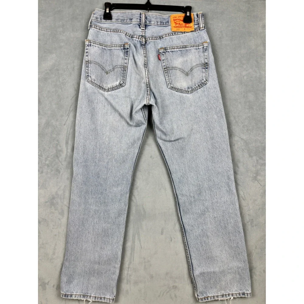 Levis 505 Regular Fit Straight Leg Jeans Light Wash Denim Blue W31 L30